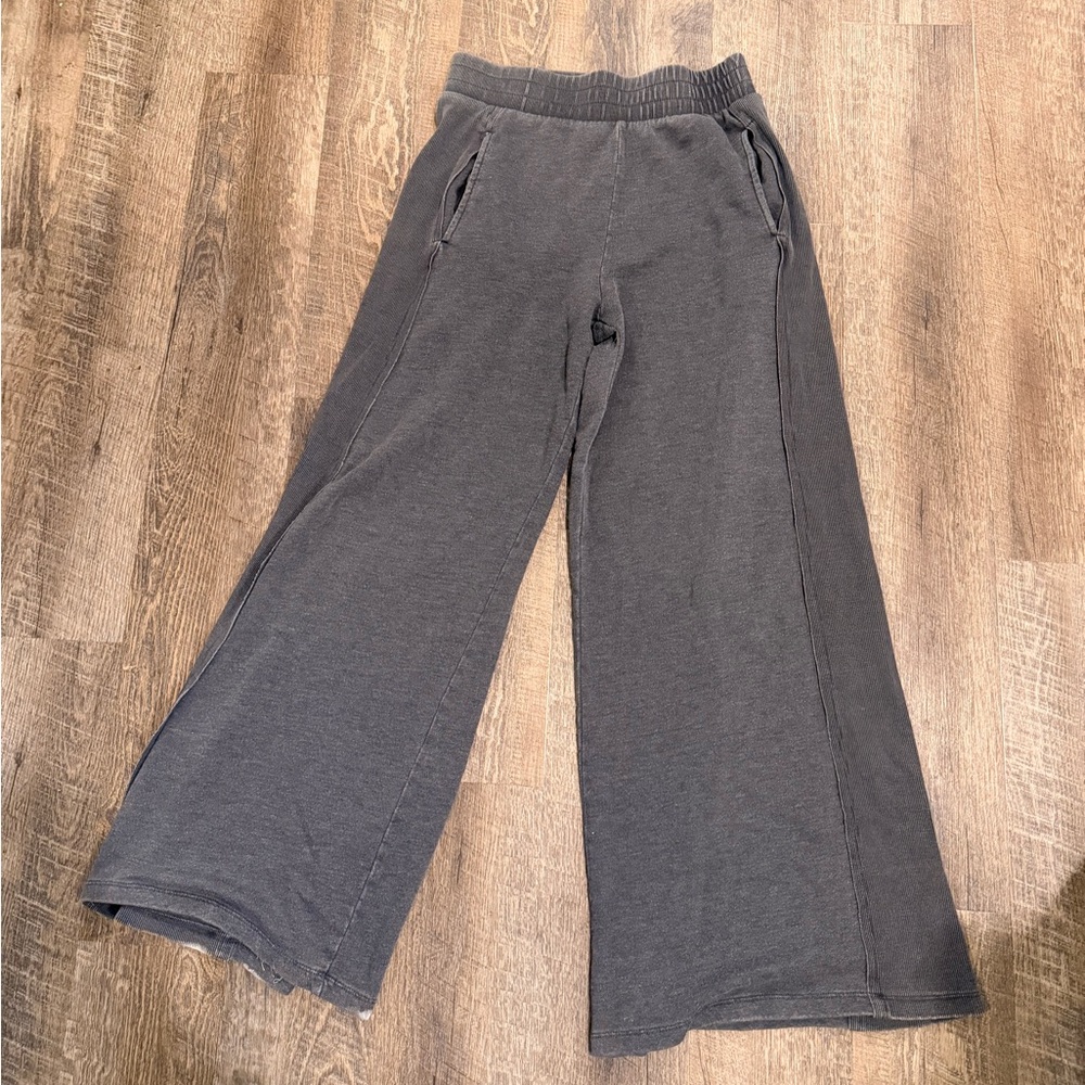 Kids Charcoal Wide-Leg Sweatpants